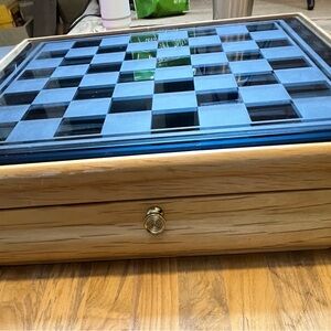 Luxury Game Board Glass Chess Pieces And Dominoes